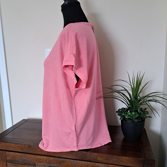 ❤️ NWT Buffalo David Bitton Short Sleeved Jersey Knit Top Small Pink - Picture 5 of 8